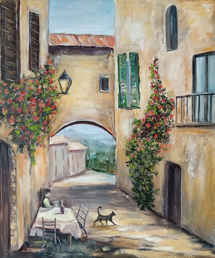 Olejomalba Podvečer - originální obraz Jany Rohlové