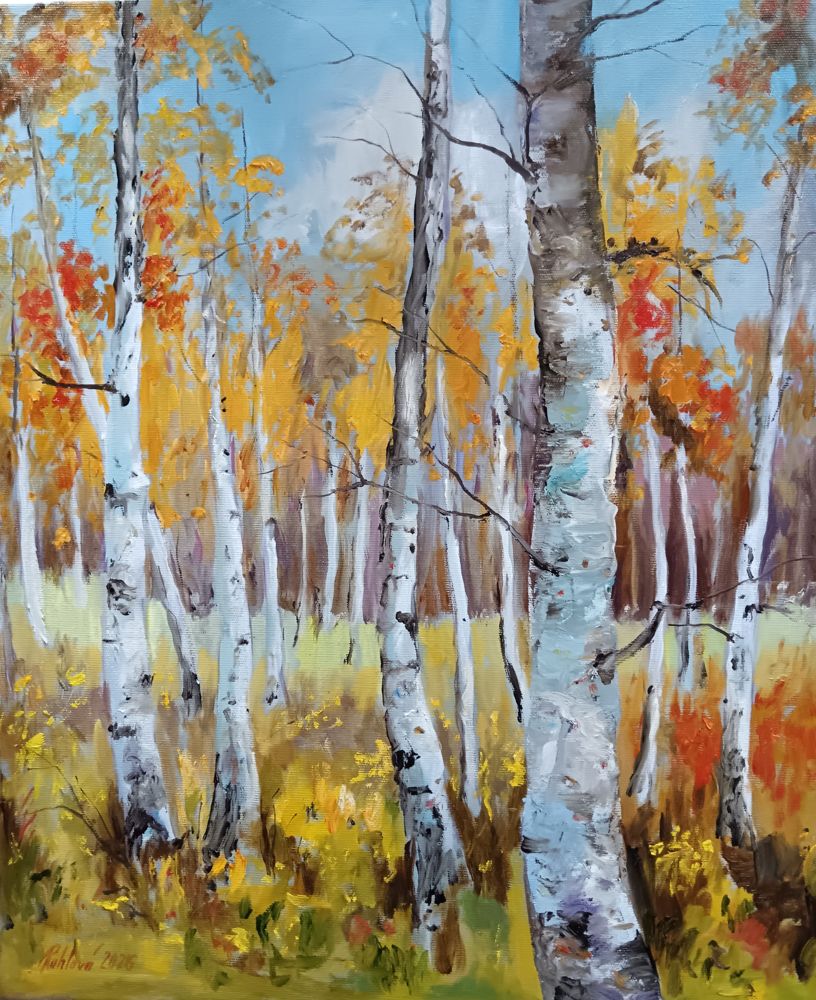 Olejomalba Podzim v Lipové – originální obraz Jany Rohlové