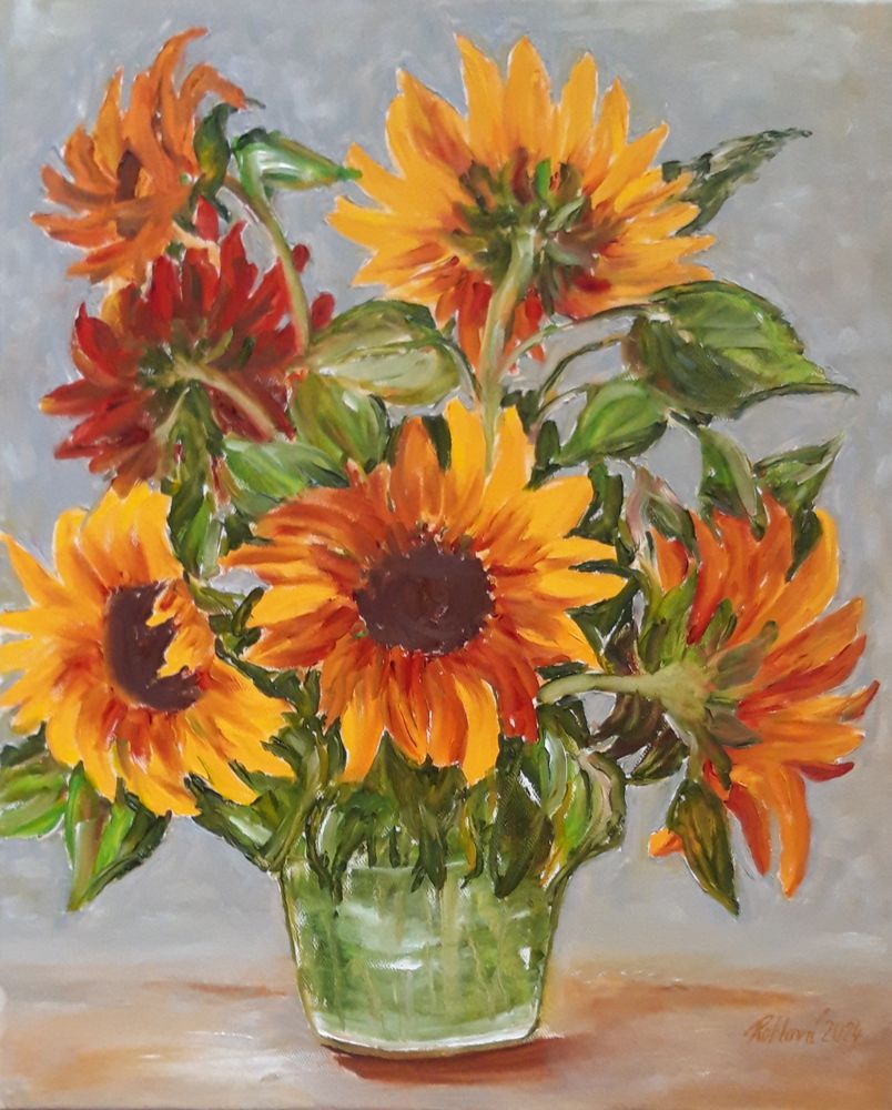 Olejomalba Slunečnice - originální obraz Jany Rohlové