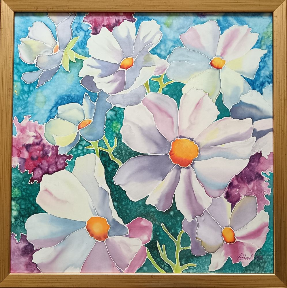 Olejomalba Bílé květy - originální obraz Jany Rohlové